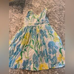 Lilly Pulitzer Tank Dress Youth Size 5 Multi Floral Sleeveless Round Neck Button